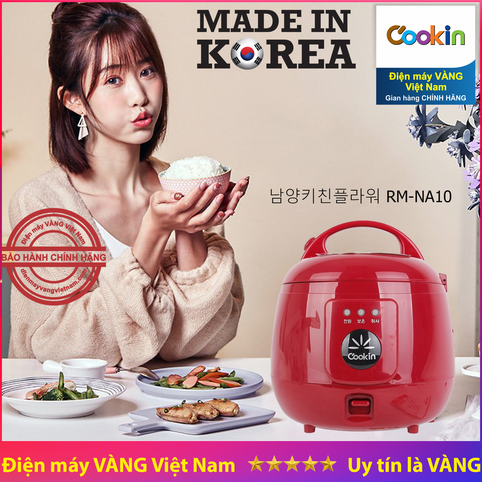 Nồi cơm điện mini Cookin RM-NA10 dung tích 1.0l
