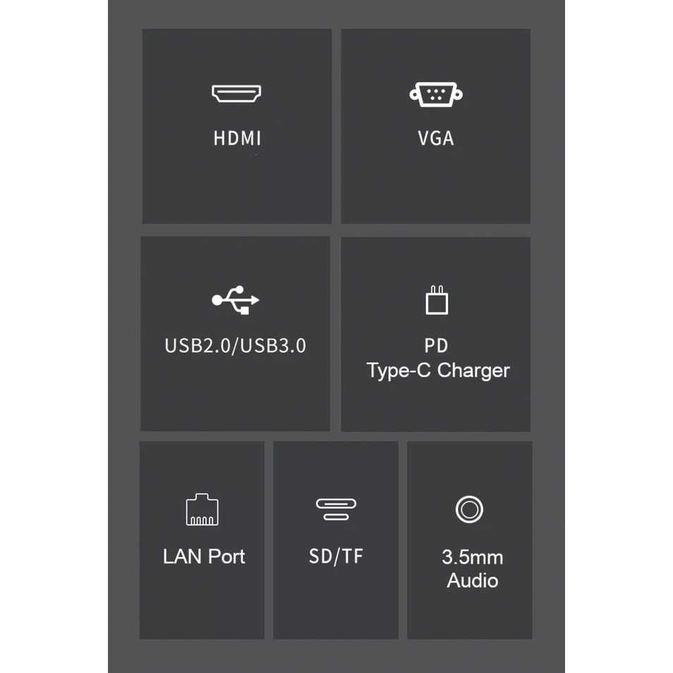 NIKKO Bộ Hub chuyển đổi 11 cổng/ USB-C/ Type C Adapter