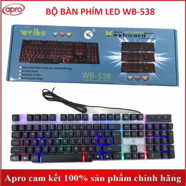 Bảng giá Bộ bàn phím WB-538 có led giá rẻ - Apro shop Phong Vũ