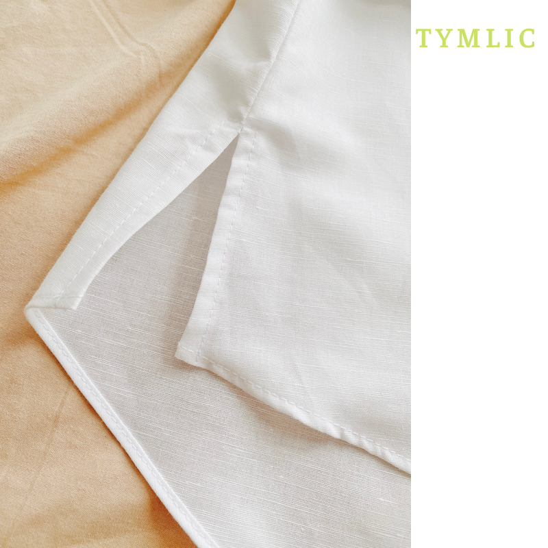 Áo Sơ Mi Linen Cổ Đức Trắng Dài Tay TYMLIC