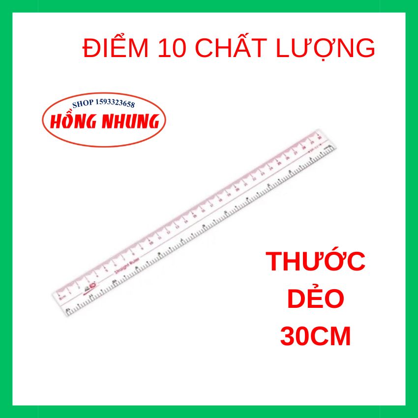 [ Mới] Thước dẻo PVC Điểm 10, dài 20 - 30 cm SR021/ SR022.