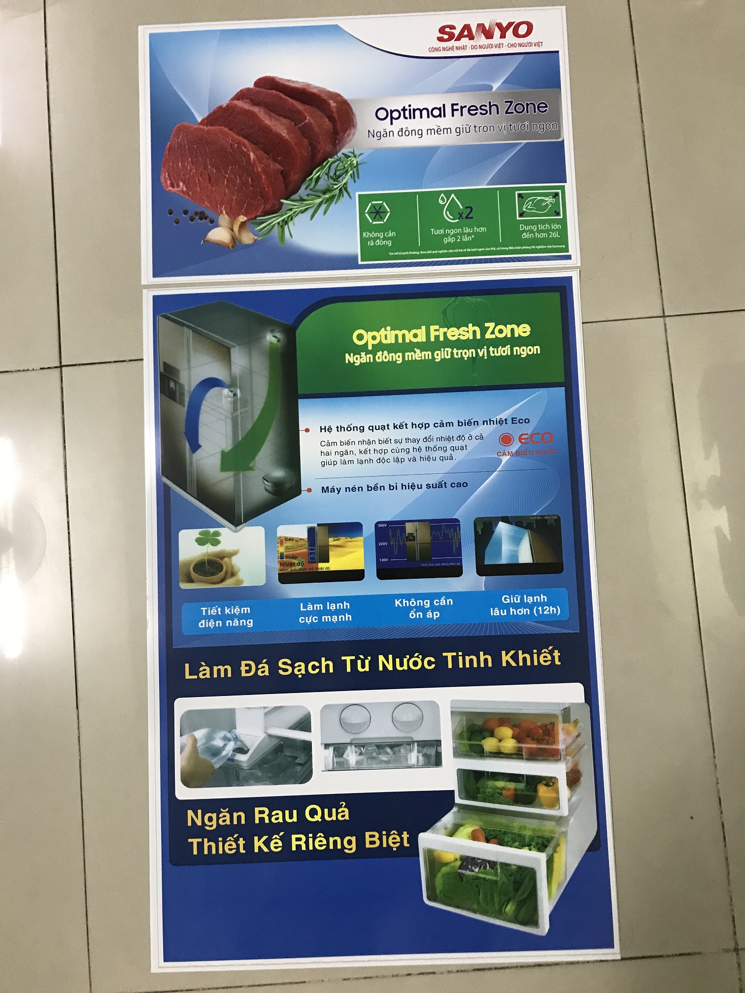 Tem dán tủ lạnh Sanyo - miếng dán tủ lạnh sanyo