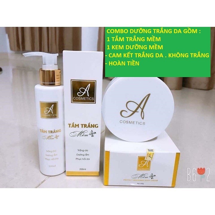 Combo tắm trắng và kem body mềm A