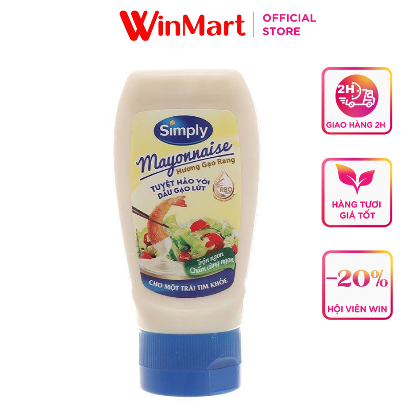 -Sốt mayonnaise Simply hương gạo rang chai 230g