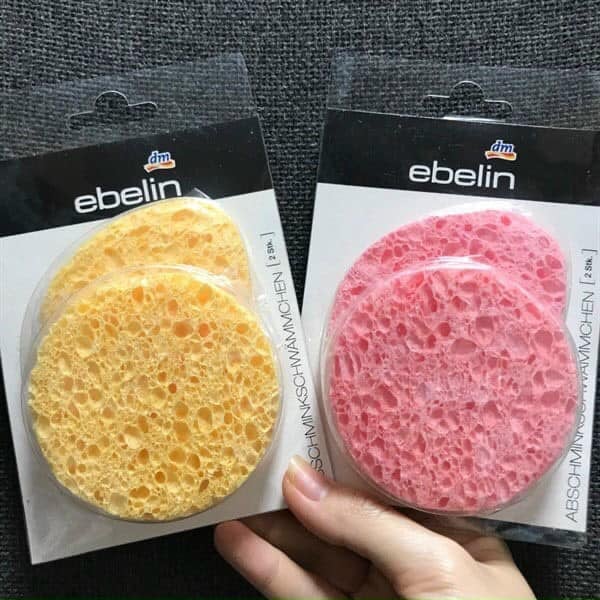 [Hàng Đức chính hãng.HN]Miếng Bọt biển rửa mặt Ebelin Đức gồm 2 miếng Kháng khuẩn{hangducairberlin}