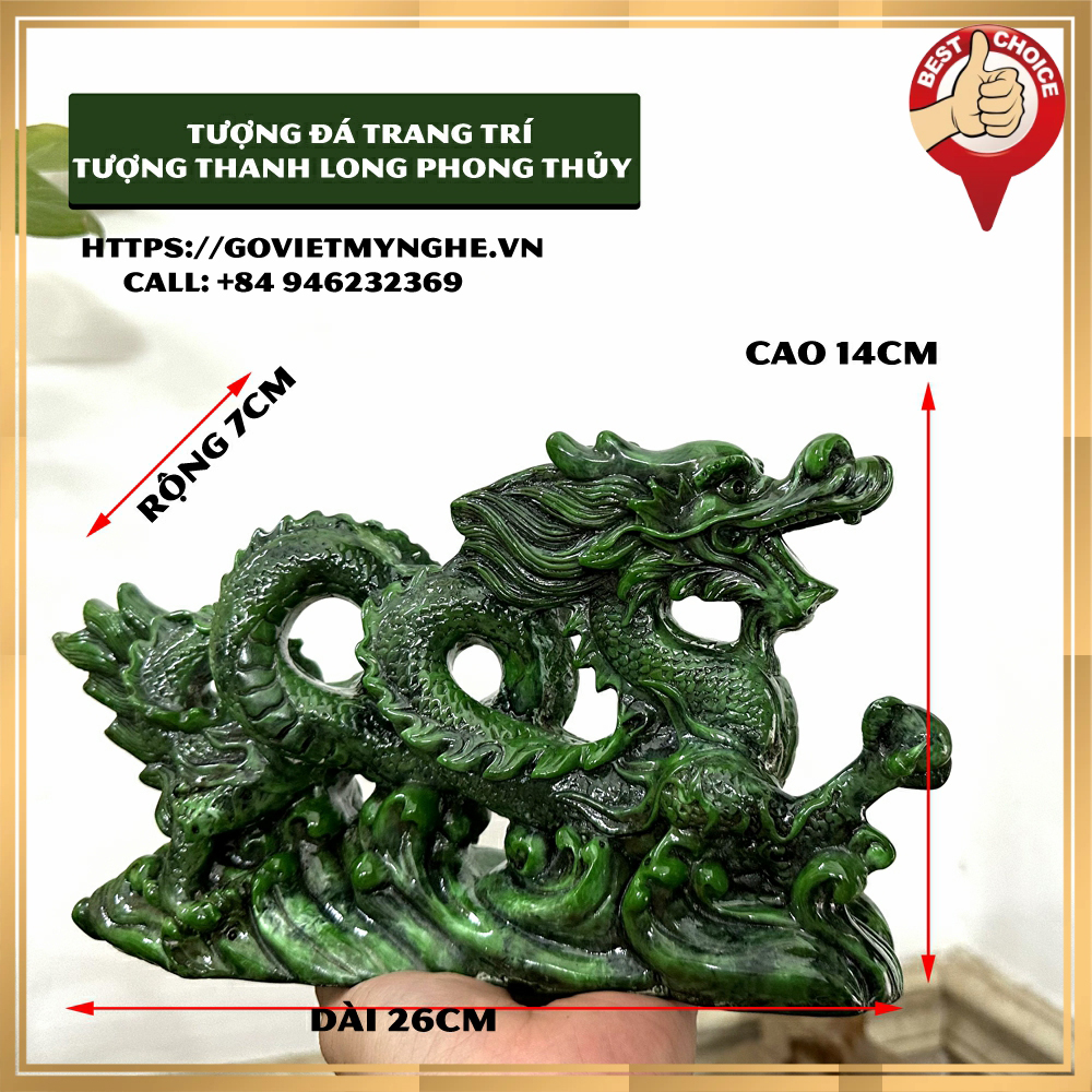 Feng Shui display dragon statue-peacock feather white ice-26cm long