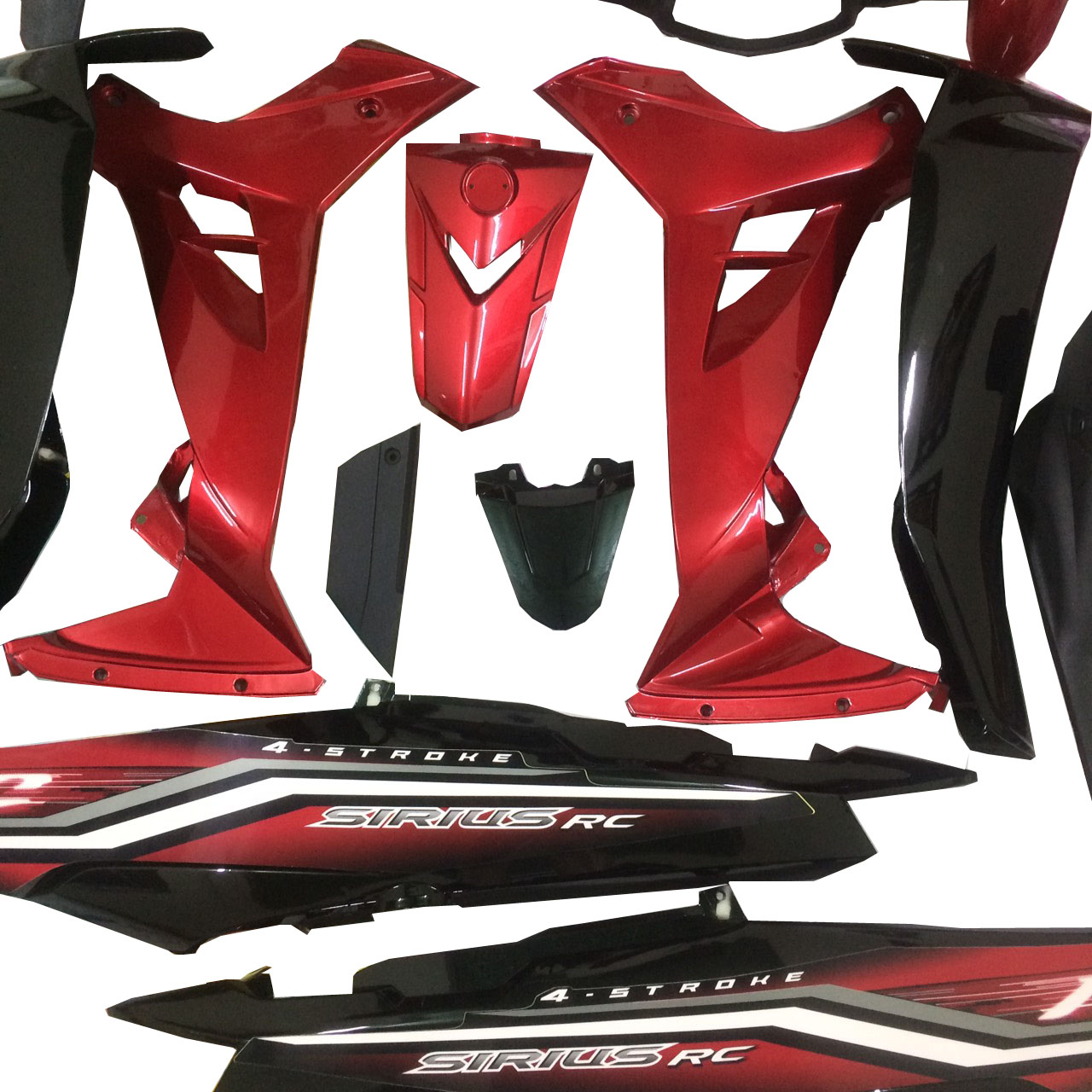 [TẶNG TEM]   Bộ dàn áo xe SIRIUS màu Đỏ đun - Nhựa nguyên sinh ABS - có TẶNG BỘ TEM XE cao cấp., phụ tùng xe máy, chuyên linh kiện xe máy giá rẻ 1