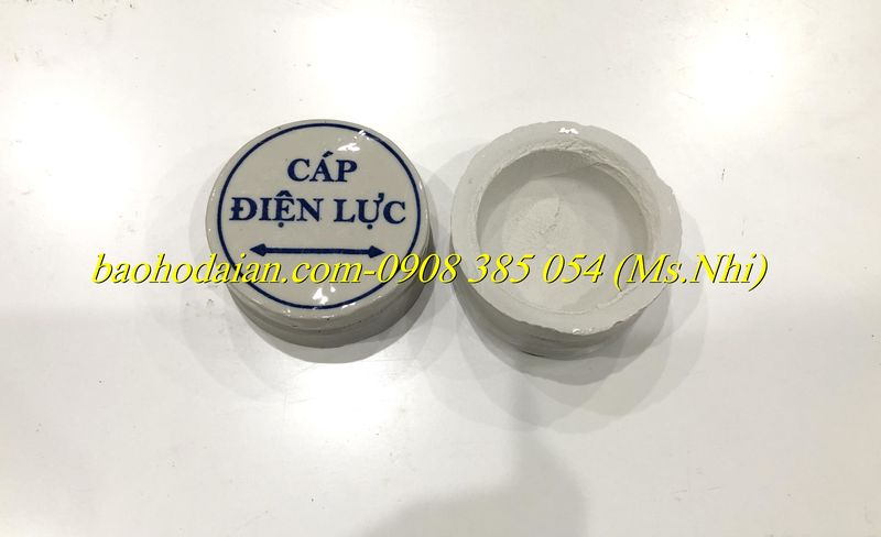 Mốc Sứ Cảnh Báo Cáp Điện Ngầm/ An toàn điện - Hình Thật