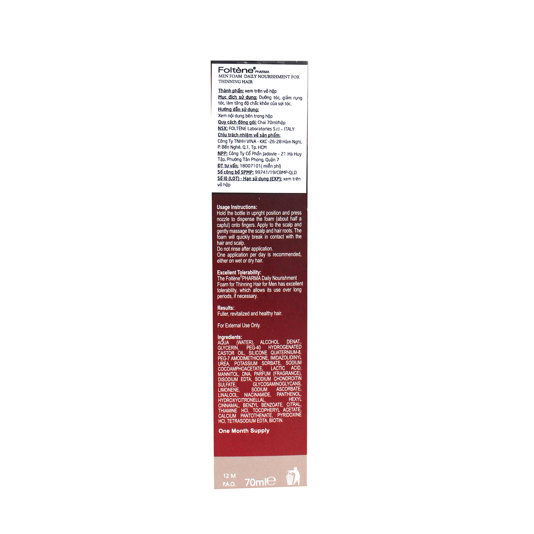 FOLTÈNE – FOAM MEN THINNING HAIR