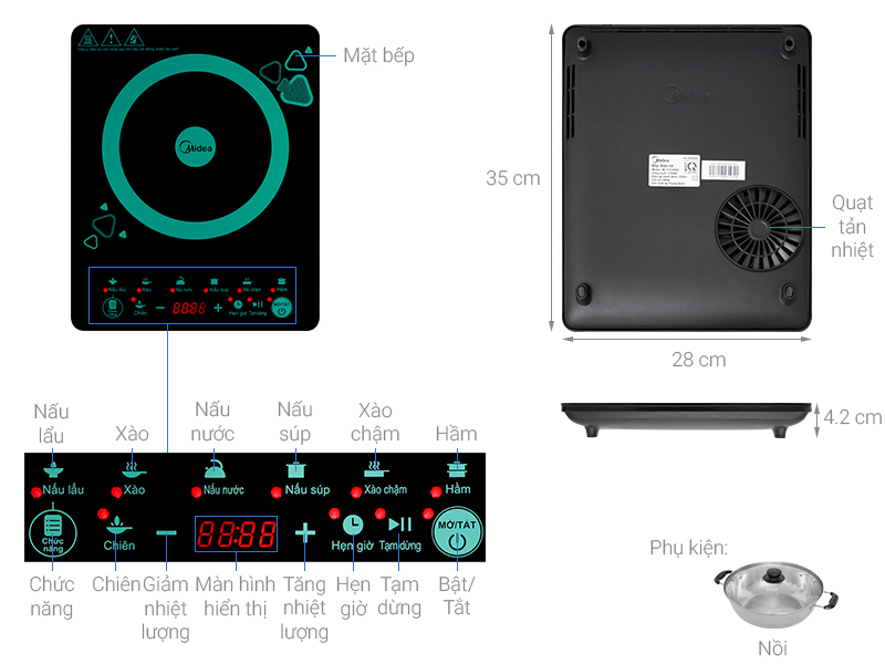 Bếp từ Midea MI-T2120DD