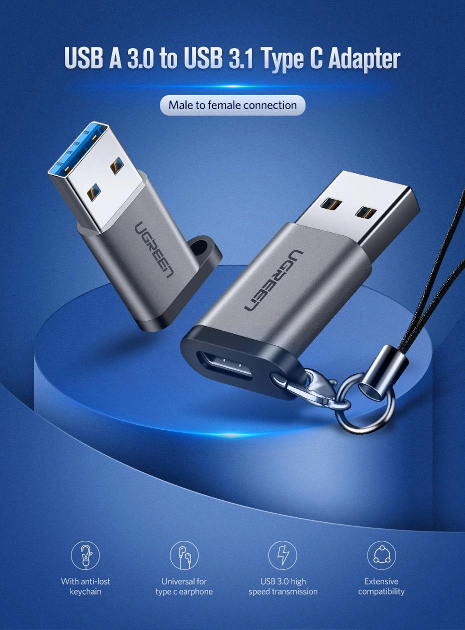Đầu chuyển OTG Type C 3.1 sang USB 3.0 Ugreen
