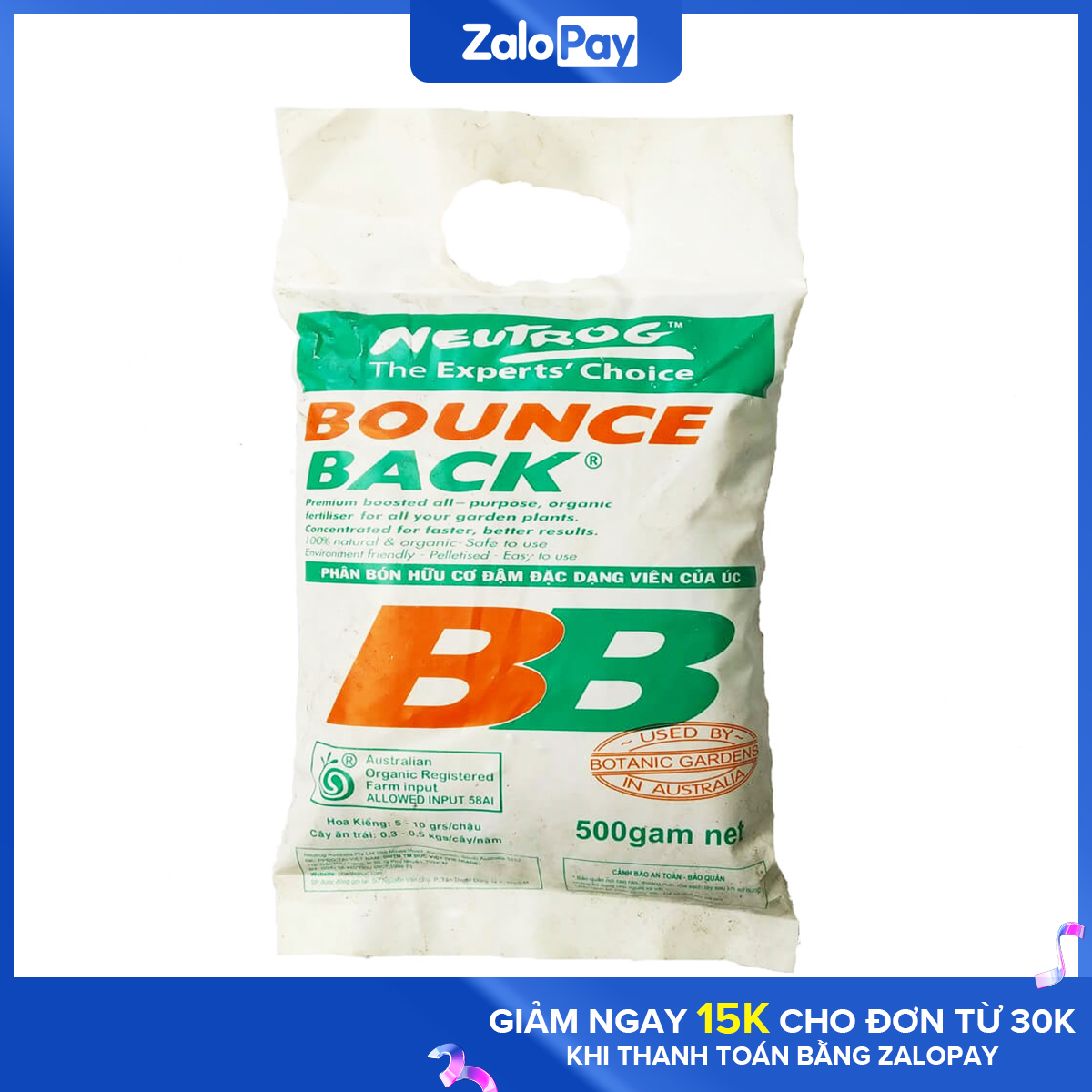 Phân Hữu Cơ Bounce Back Nhập Khẩu Từ Úc Gói 500 Gram