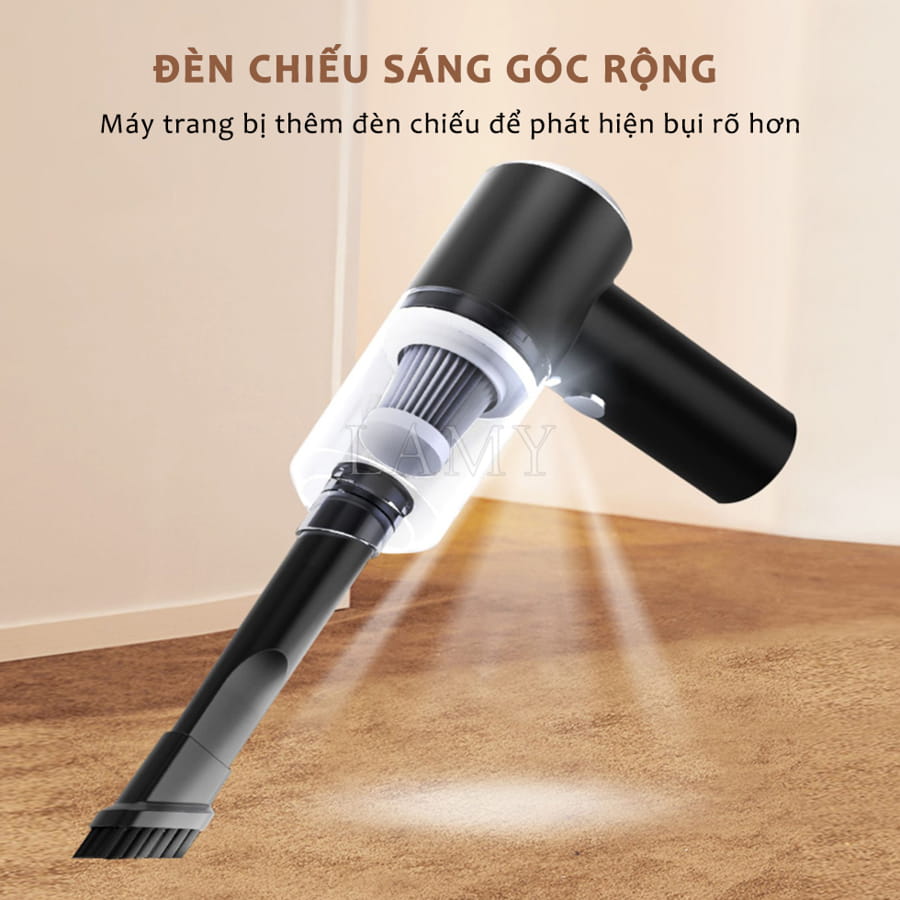 Máy Hút Bụi Mini Cầm Tay Không Dây YT-M2037 Lực Hút 6000MPA Nhỏ Gọn, Pin Sạc Tiện Lợi, Lực Hút Siêu Mạnh, Công Suất 60w