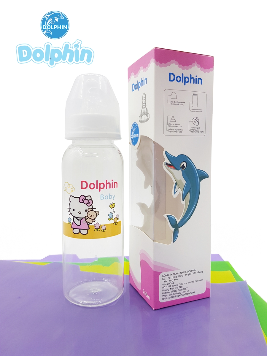 Bình Sữa Nội Địa Cổ Hẹp PC Dolphin 60ml/ 125ml/ 250ml
