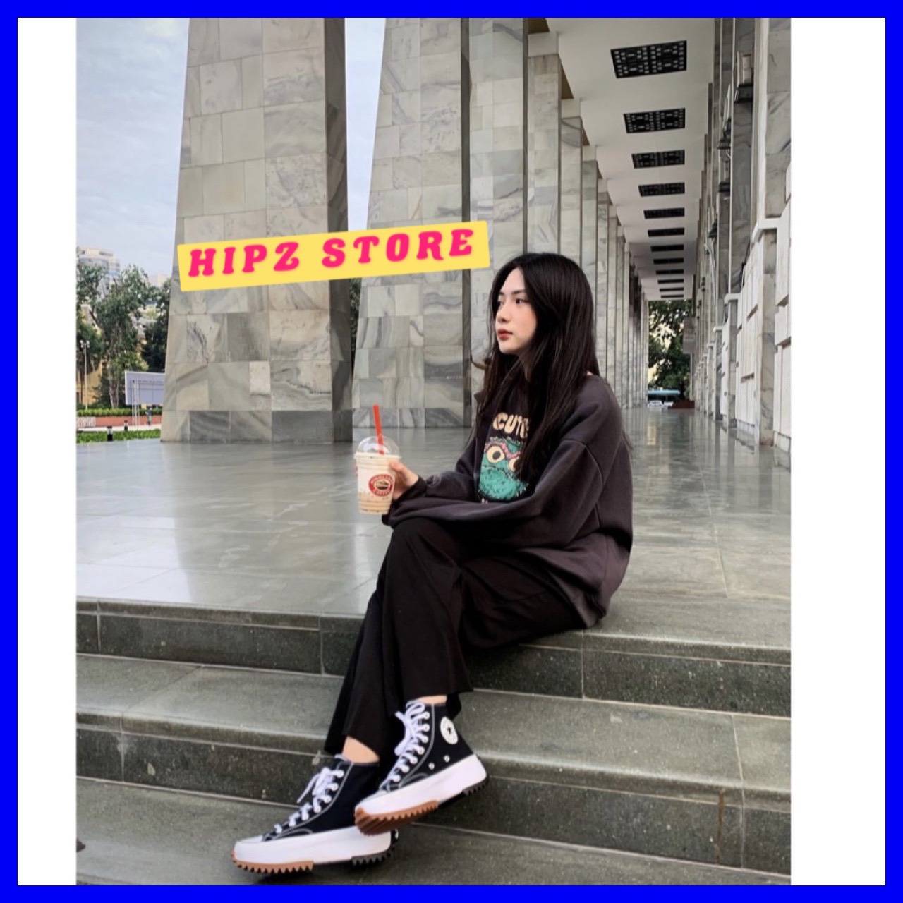 Giày Converse Run Star Hike High JW Anderson Black (Giày thể thao Run Star Hike đen cao cổ)
