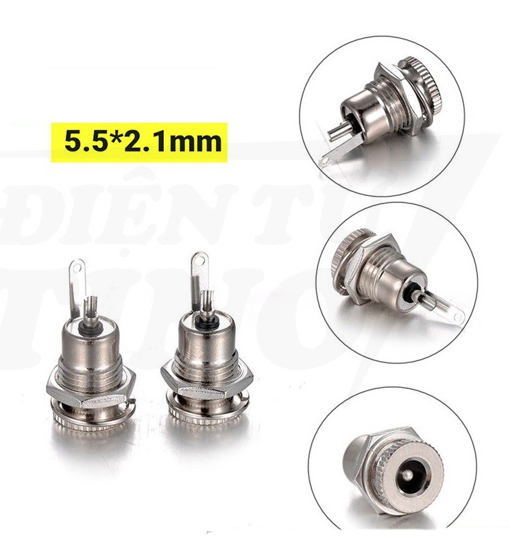 Jack DC 099 Kiểu Vặn Ren Chống Rung 5.5x2.1mm
