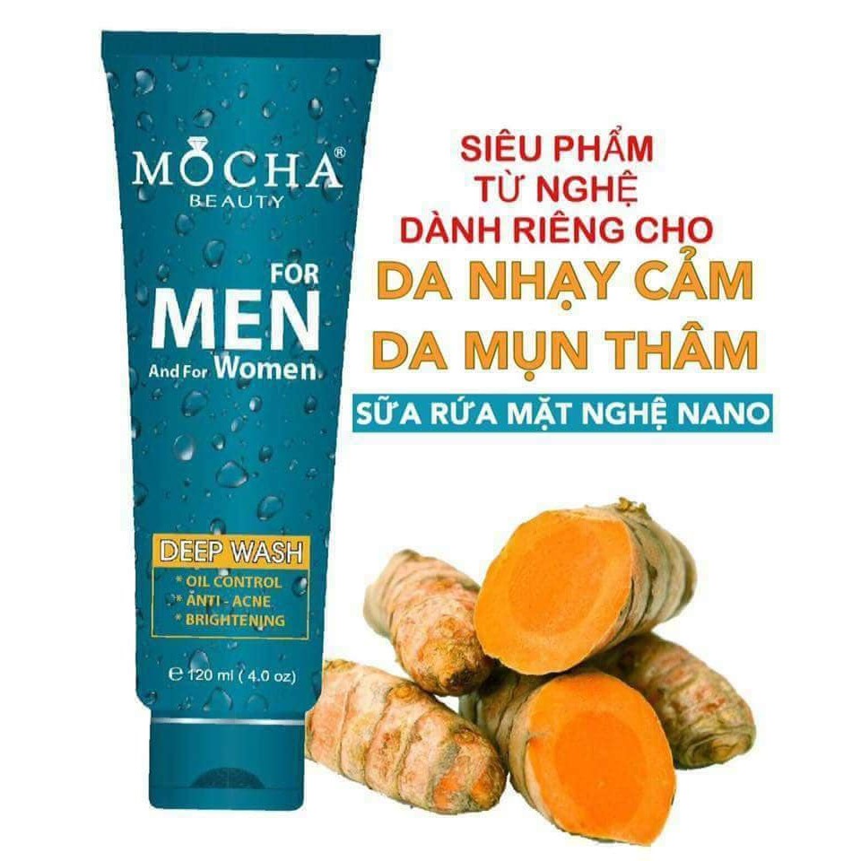 【Cửa Hàng Chính Hãng Mỹ Phẩm Mocha- Hàn Quốc】Sữa rửa mặt Nghệ Nano Mocha 120ml