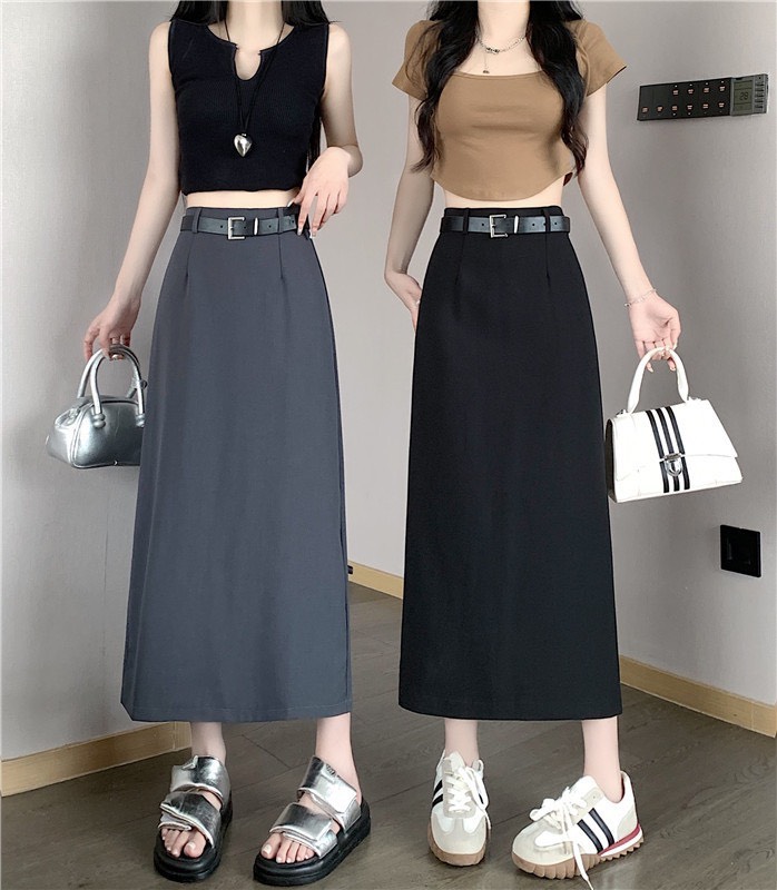 Chân Váy chữ A , Chân váy dáng dài Ulzzang , mẫu váy công sở  fom Xinh MS86