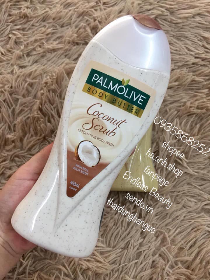 Sữa tắm tẩy da chết Palmolive coconut/coffee scrub 400ml