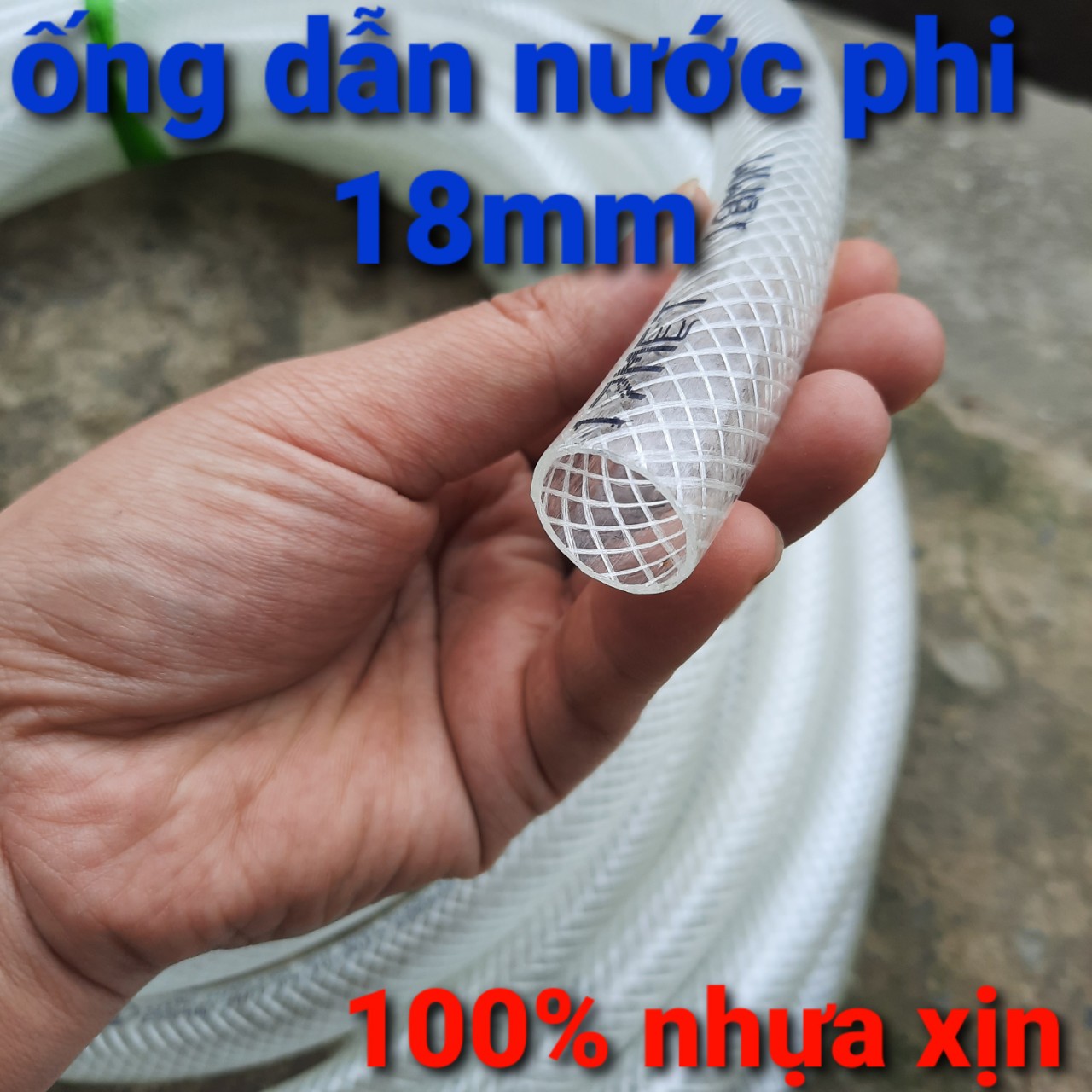 (SALE) 10 mét phi 18mm ống nhựa dẻo trắng, ống dẫn nước nhựa nguyên sinh 100%, xịn