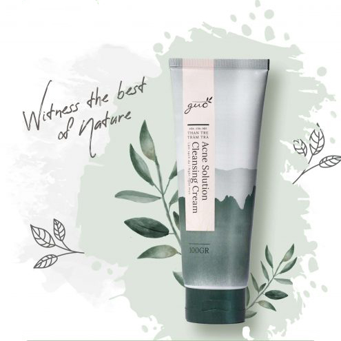 Sữa Rửa Mặt Than Tre Tràm Trà GUO Acne Solution Cleansing Cream - 100ml