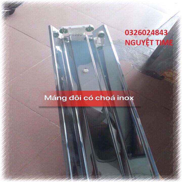 02 BỘ MÁNG ĐÈN PHẢN QUANG INOX 2 BÓNG 60CM