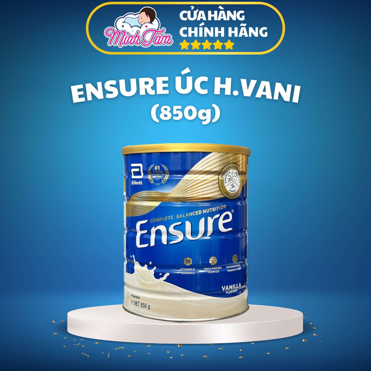 Sữa bột Ensure Hương Vani - Nhập khẩu từ Úc (850g)