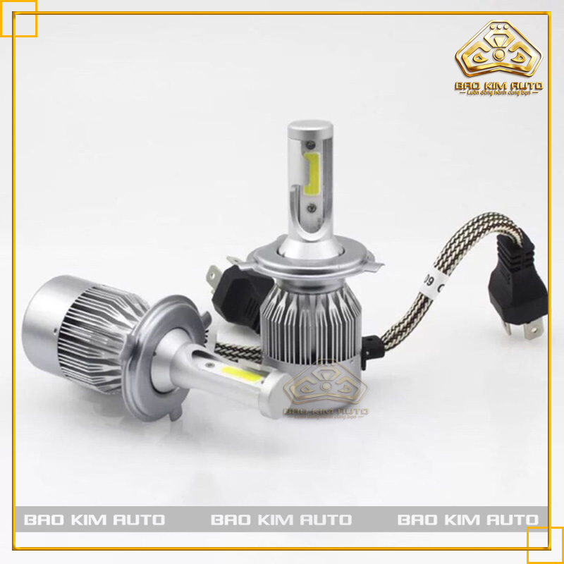 Đèn pha LED C6 3 tim, chân H4 (giá 01 bóng, bảo hành đổi mới 6 tháng)