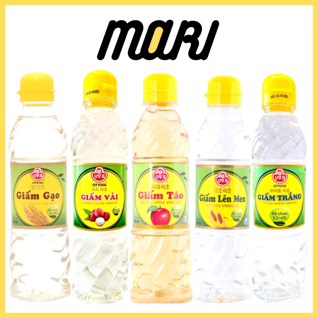 Giấm nấu ăn Ottogi (giấm gạo, giấm vải, giấm lên men, giấm trắng) chai 450ml, 500ml