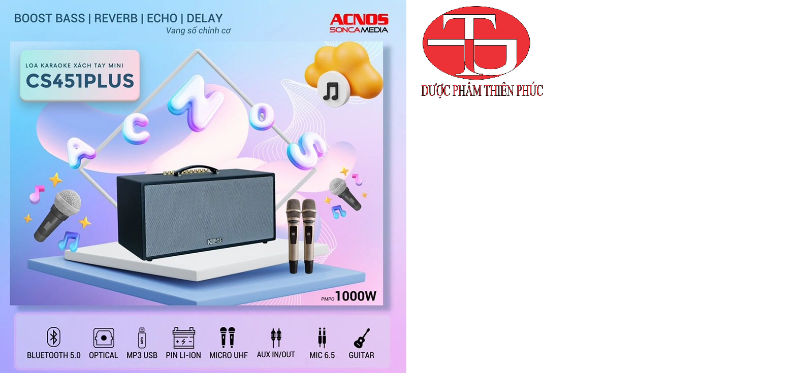 Loa xách tay acnos cs451 plus- sản phẩm chính hãng 2023 - công ty thiên phúc