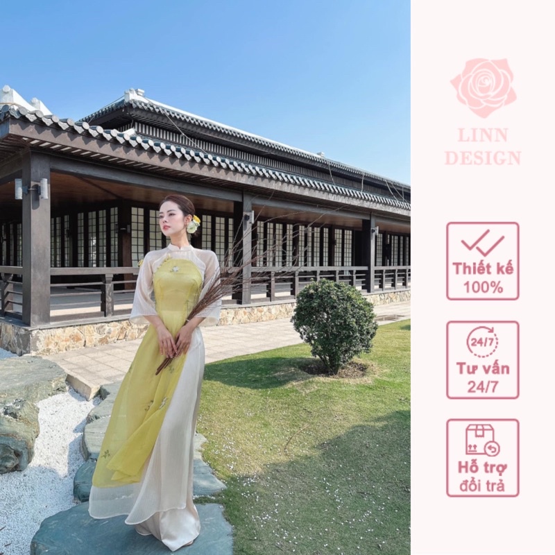 Áo dài cách tân Chi Kỳ vàng by LINN Design