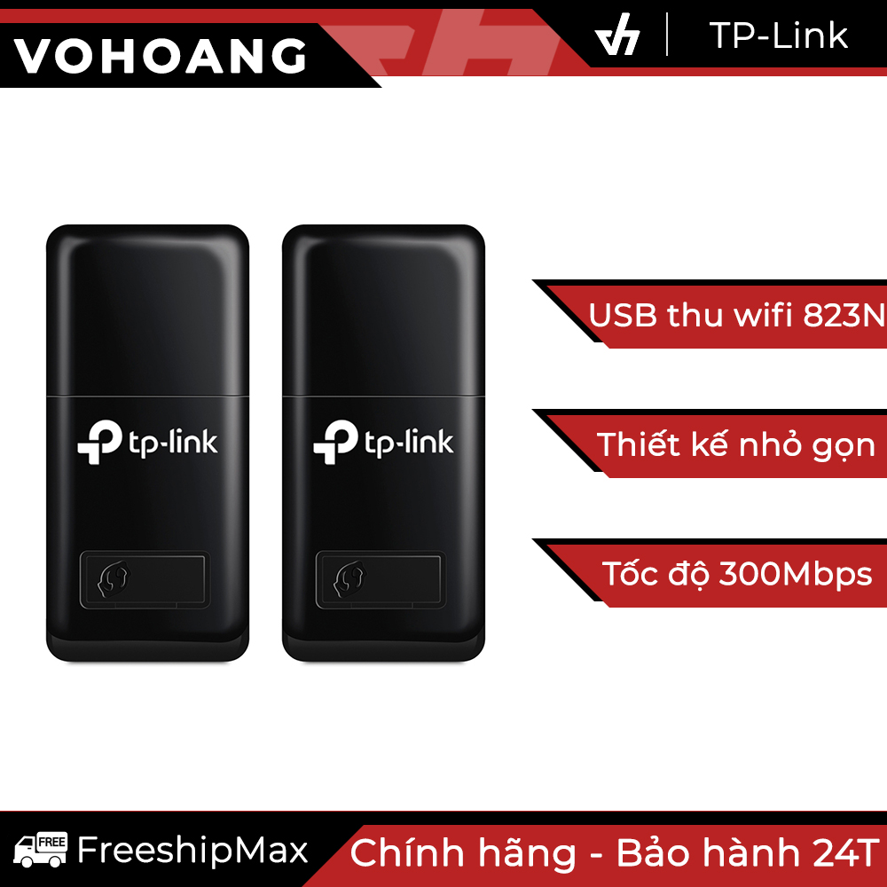 Bộ 2 USB thu sóng Wifi TP-Link 823N (Đen)