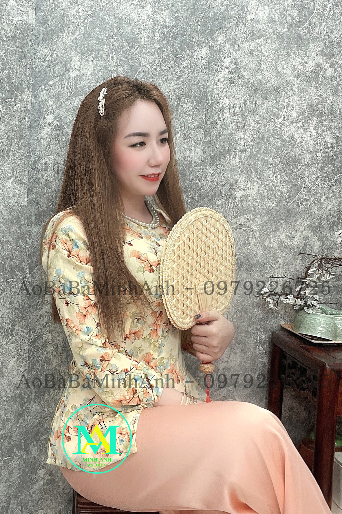 ÁO BÀ BA DÂY KÉO HOA GIÓ + QUẦN