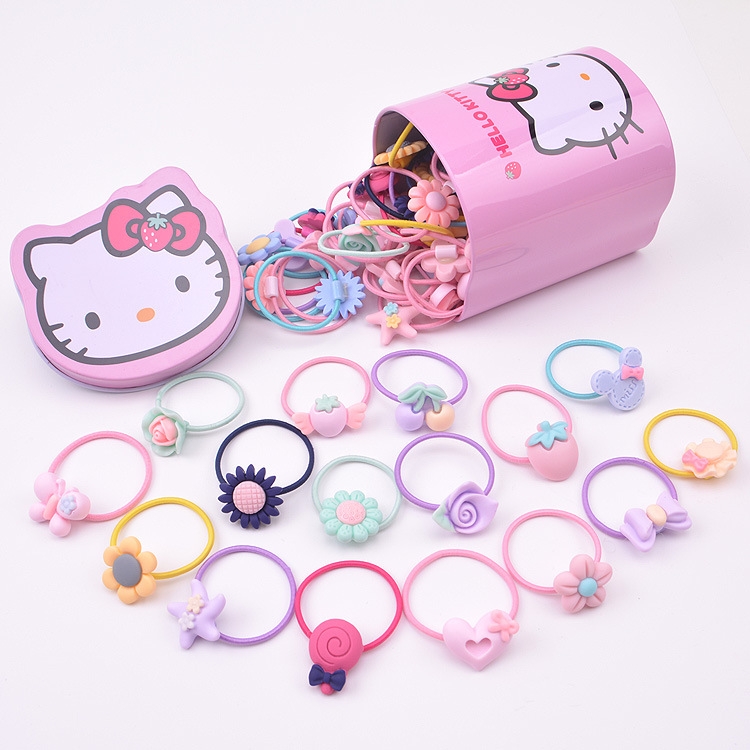 [HCM][ GIÁ SỈ HỘP 40 CÁI DÂY CỘT TÓC DỄ THƯƠNG ] -DÂY CỘT TÓC ĐỦ MÀU HỘP HÌNH KITTY CHO BÉ GÁI