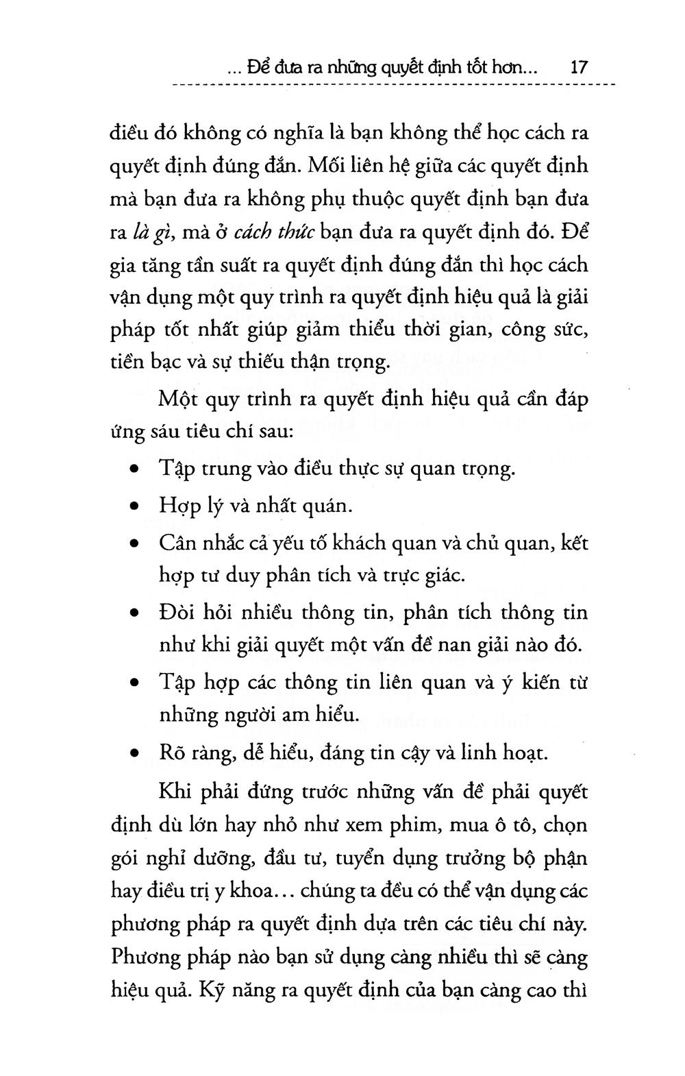 Những lựa chọn thông minh