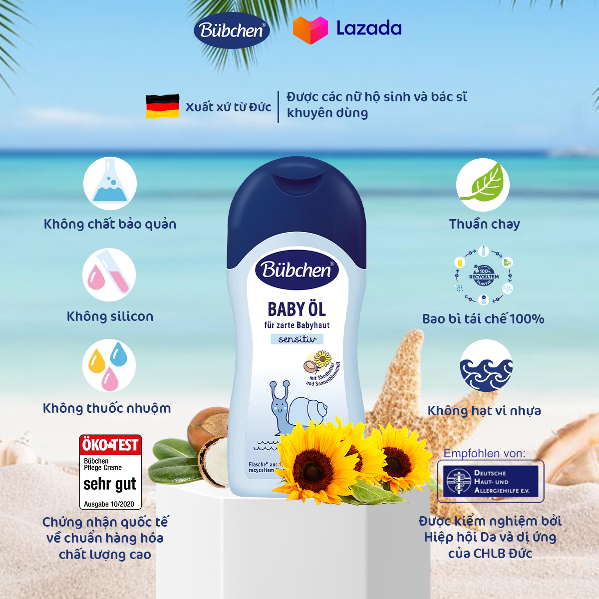 Dầu mát xa cho trẻ sơ sinh Bubchen Baby Ol 200ml