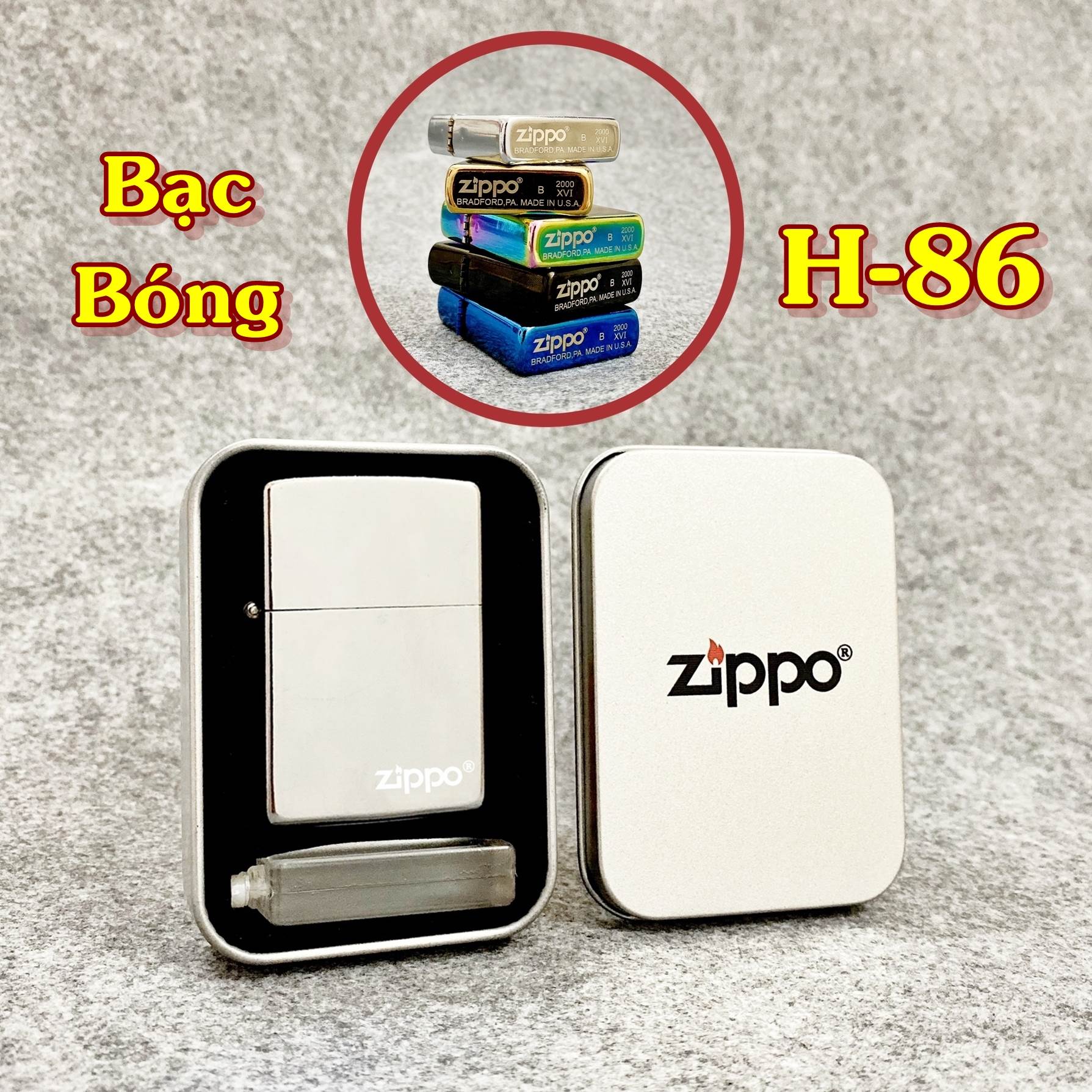 BẬT LỬA ZIPPO TRƠN BÓNG (CÓ MỘC ĐÁY) - (XÀI XĂNG)