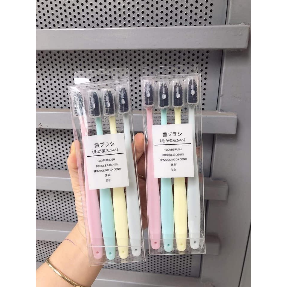 Sét 4 bàn chải muji lúa mạch