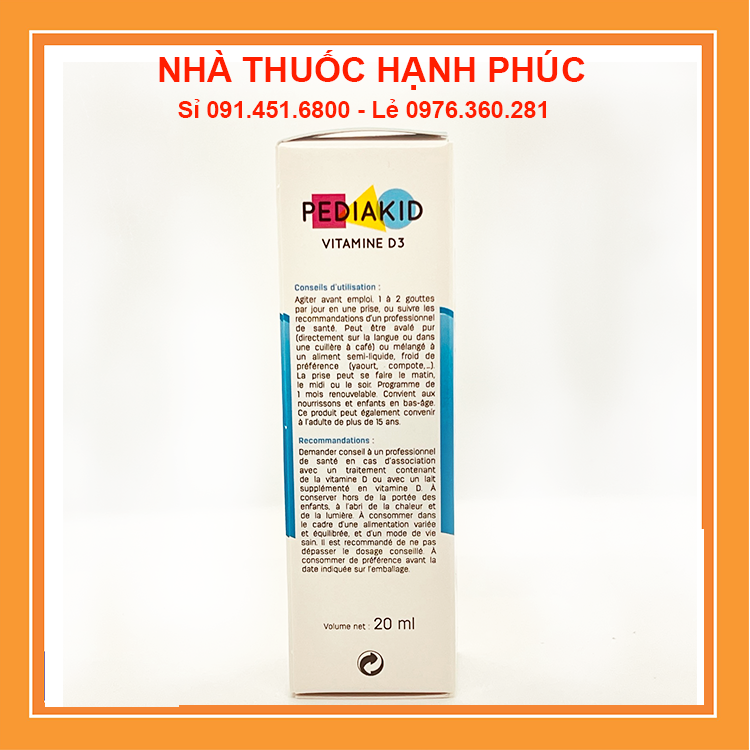 Vitamin D3 Pediakid cho bé từ sơ sinh của Pháp