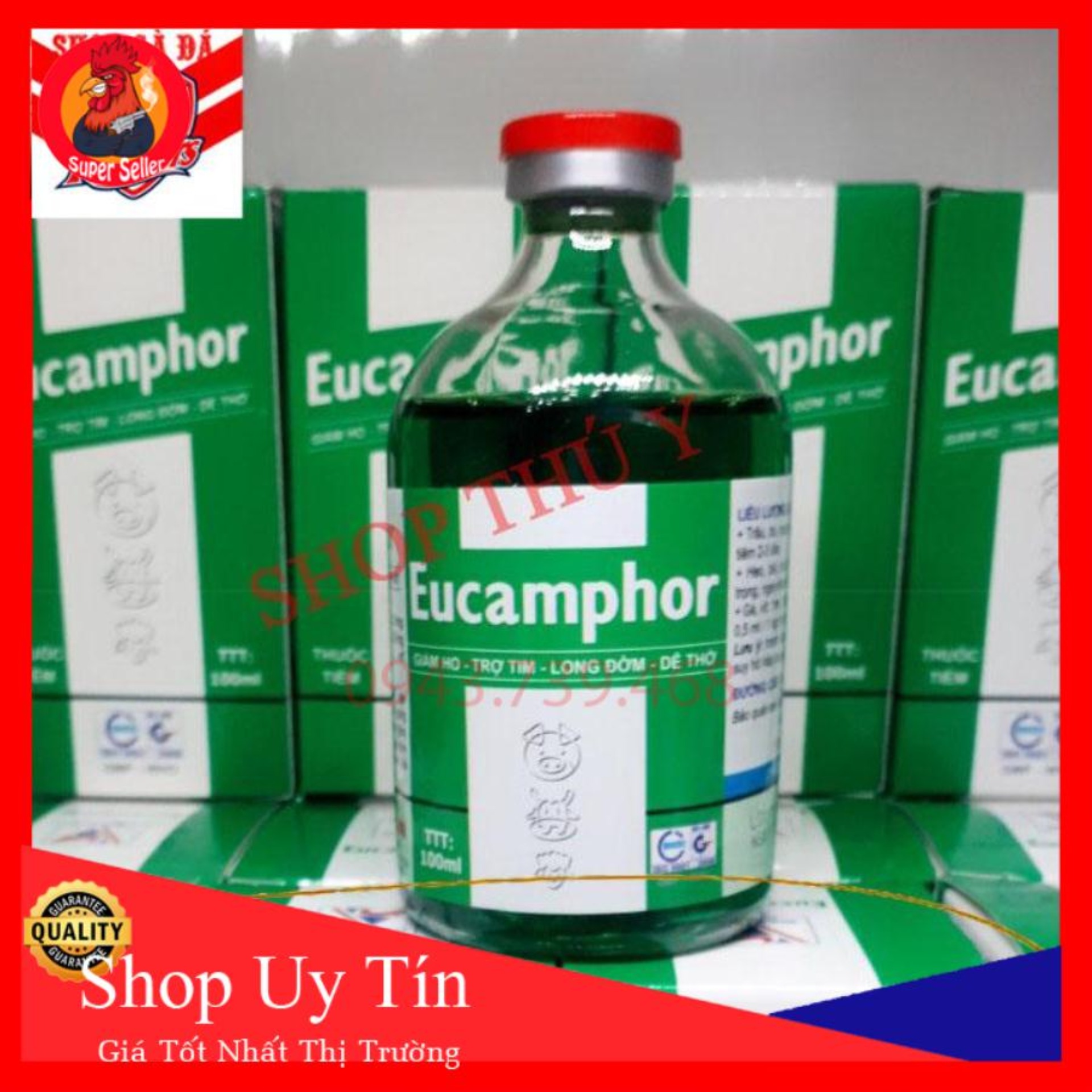 Eucamphor giảm ho, trợ tim, long đờm dễ thở chai 100 ml
