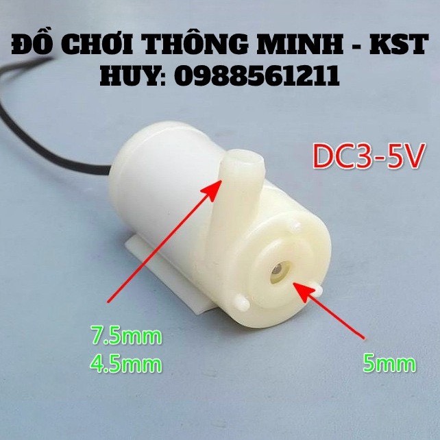 Máy bơm chìm mini 3v - 5v. bơm mạnh và êm, lưu lượng 1.2~1.6l / 1 phút.