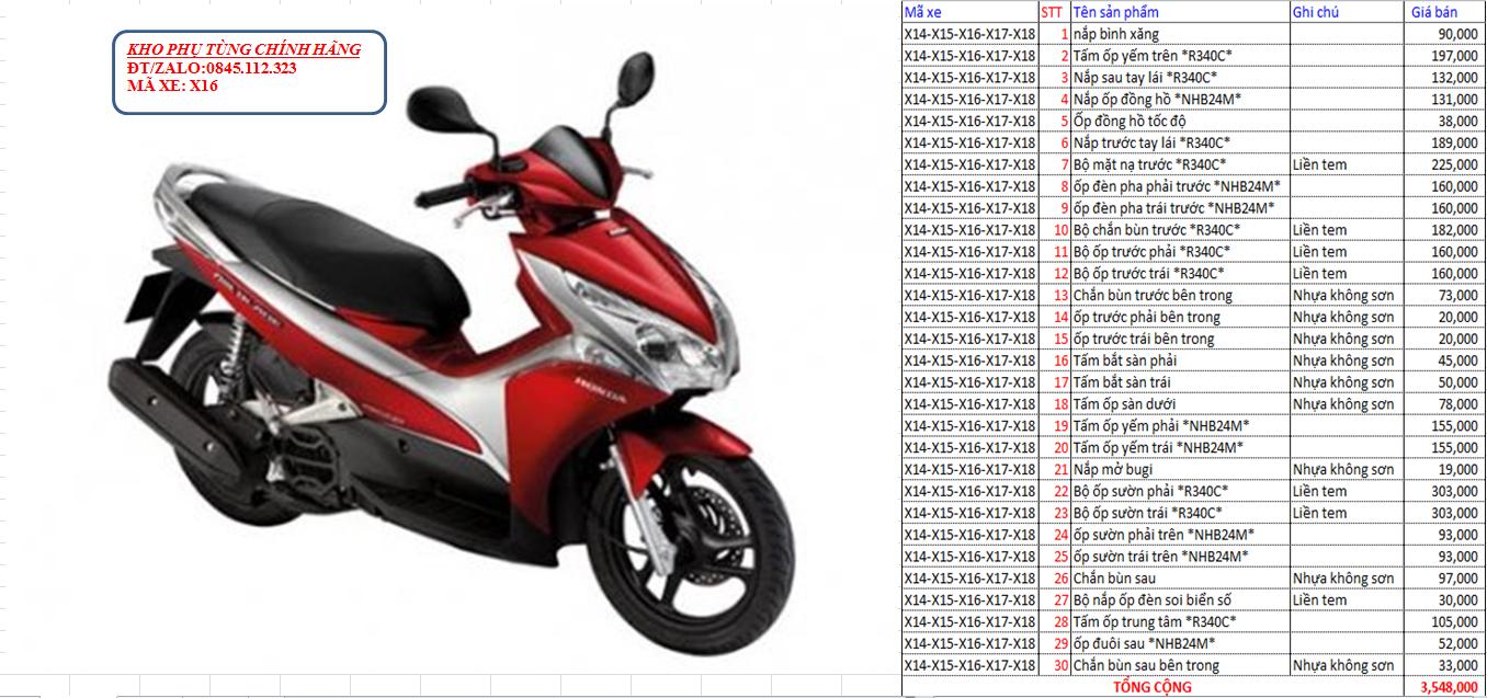 Bộ nhựa HONDA Air Blade đời 2011