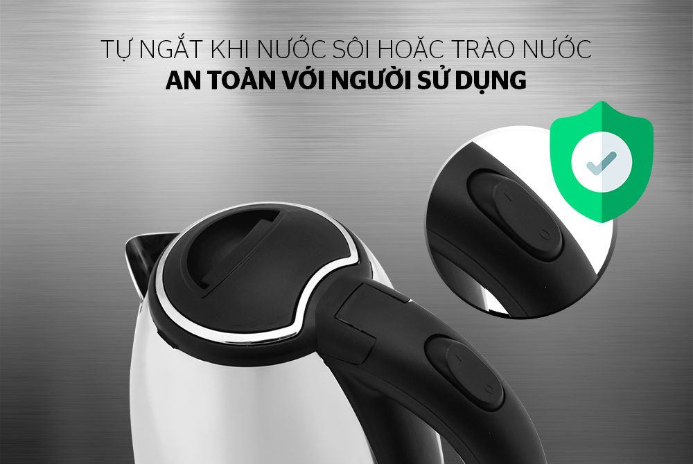 Ấm siêu tốc inox 1.8L SUNHOUSE HAPPYTIME