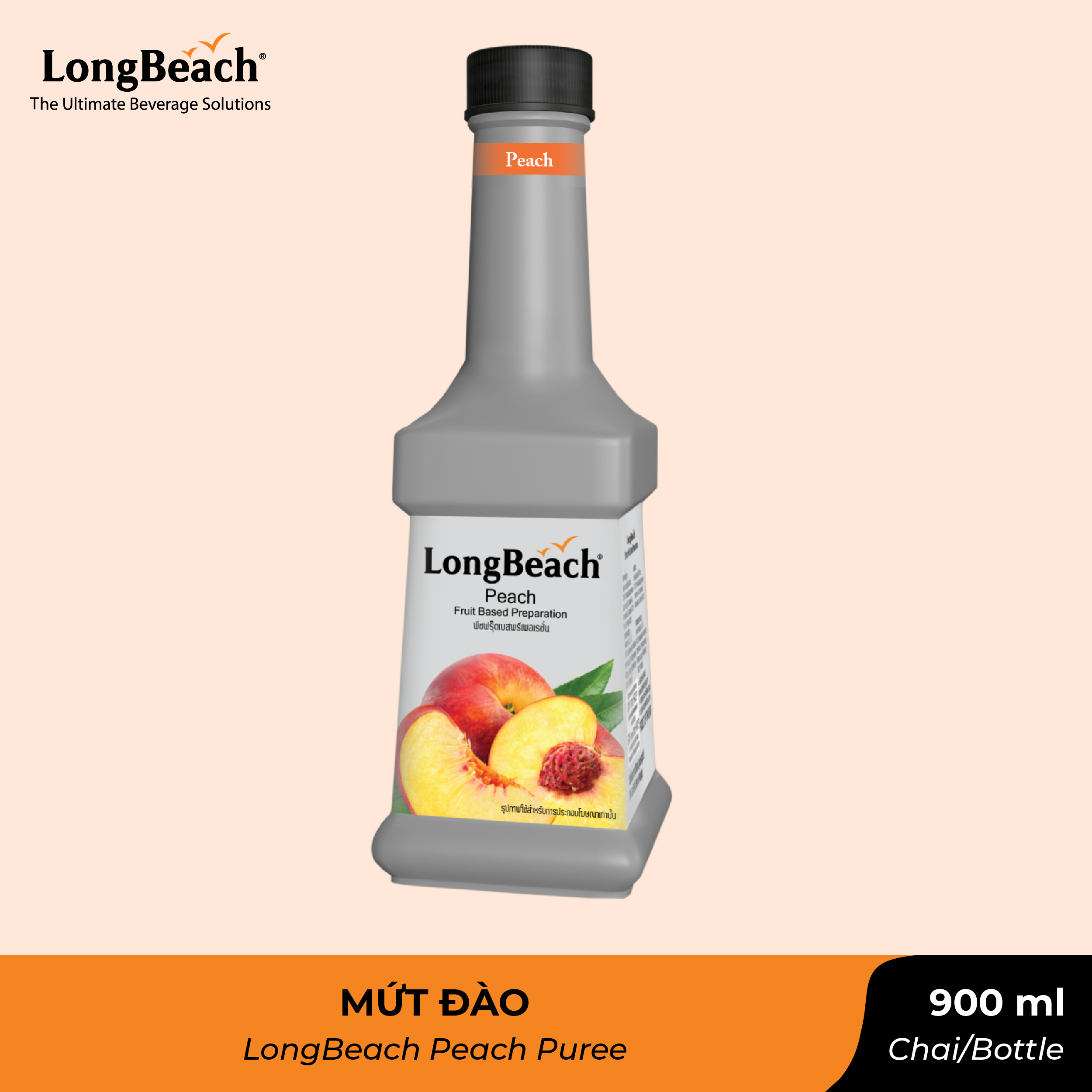 Mứt Đào Cô Đặc (Sinh Tố) - LongBeach Peach Puree 900ml