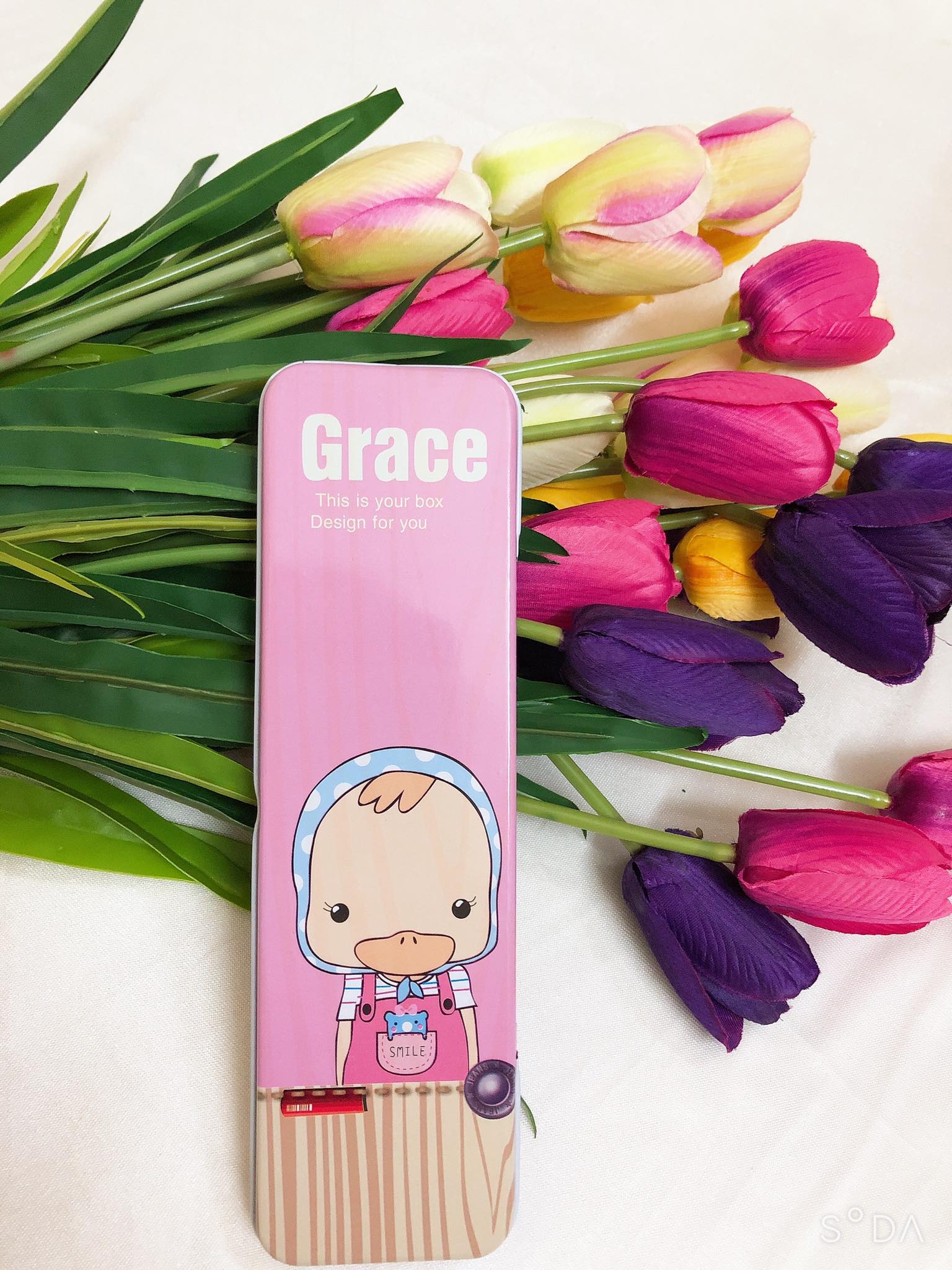 Hộp đựng bút sắt cute