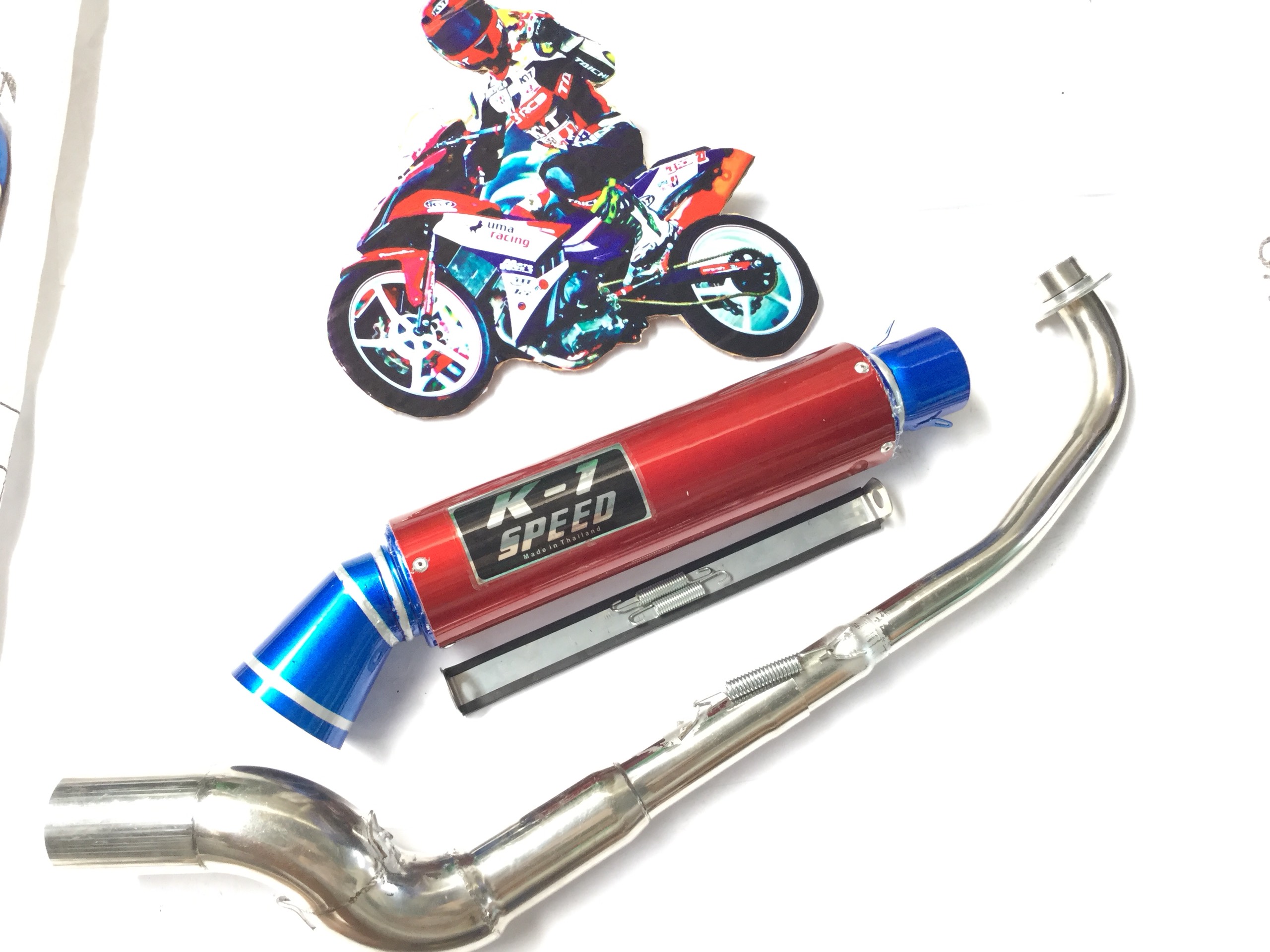 Pô k1 vip đỏ - cổ cong 2 khúc đá wave 50 100 - dream + cúp + xe 50 100 cc. .........,.,.