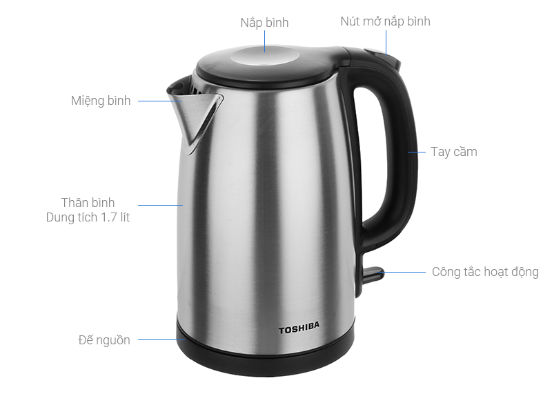 [HCM]Bình đun siêu tốc Toshiba KT-17SH2NV