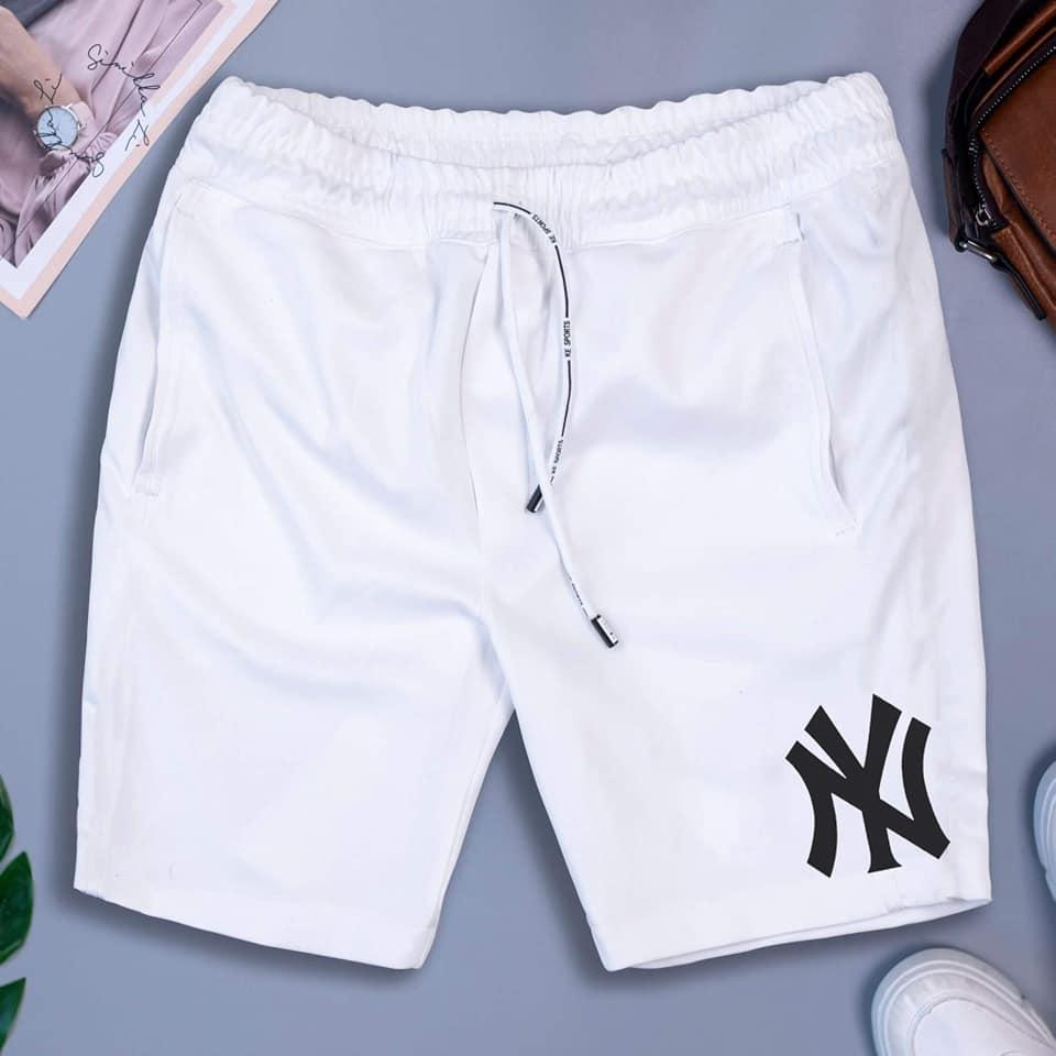 Quần đùi nam vải thun lạnh thể thao Logo NY có 02 túi kéo khoá vải thun lạnh thể thao dày đẹp - QDNTT018