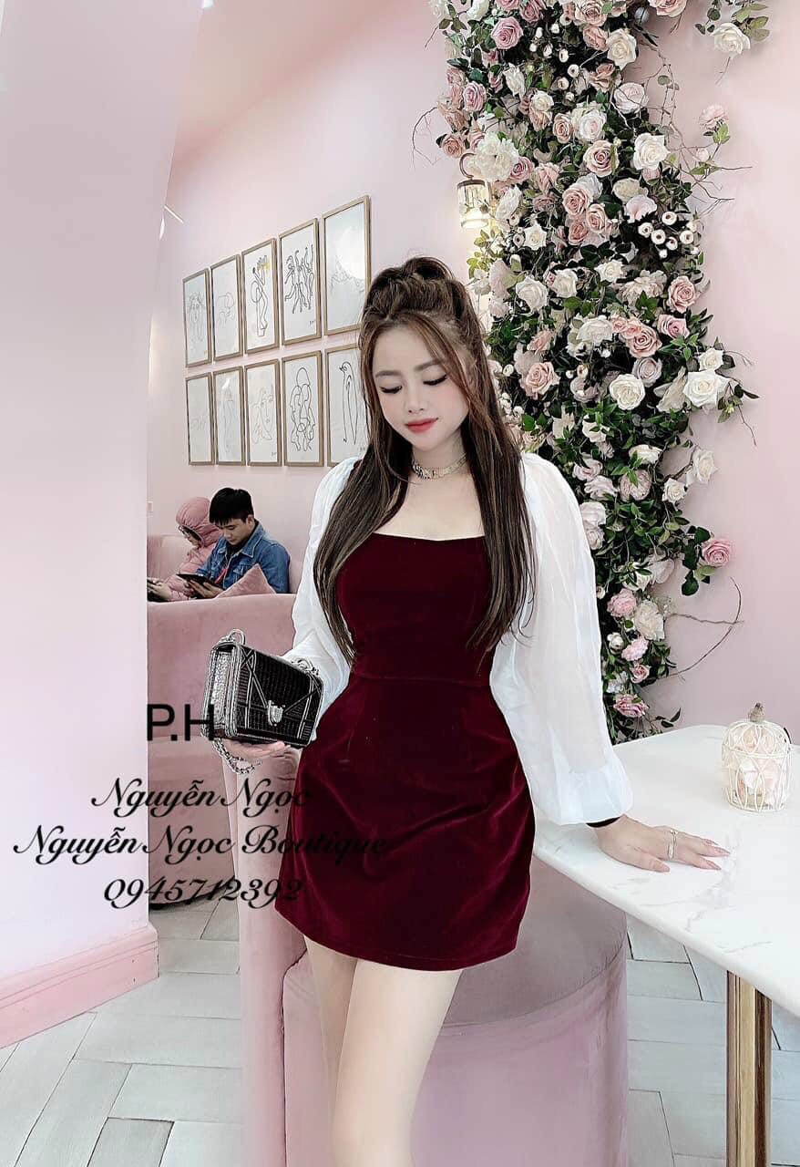 Đầm body phối tay dài phồng=MTB#damnu