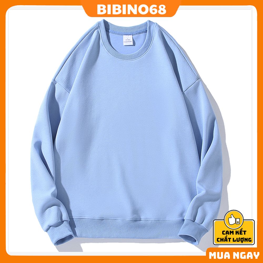 Áo sweater nam nữ form rộng lót nỉ cao cấp BIBINO68 Áo nỉ sweater form rộng unisex phong cách hàn quốc cổ tròn dài tay dày dặn ấm ấp